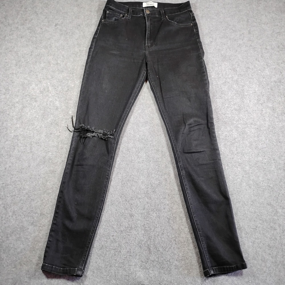 Reformation Jeans High & Skinny Faded Black Destroyed Distressed Denim Size 26